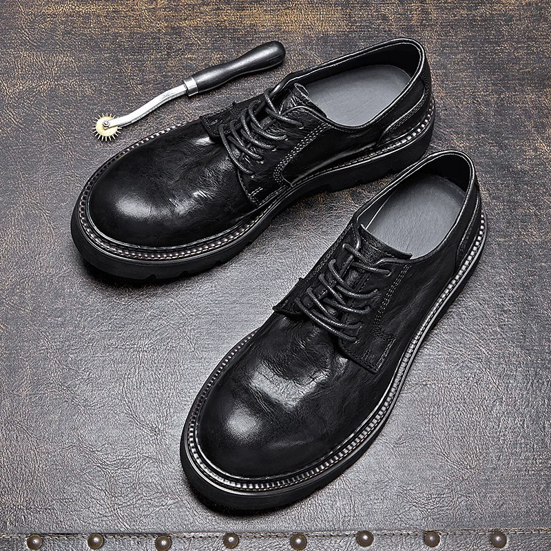Factory Direct официальная кожаная обувь мужская деловая повседневная обувь из натуральной кожи дышащая платформа британская рабочая обувь для увеличения роста