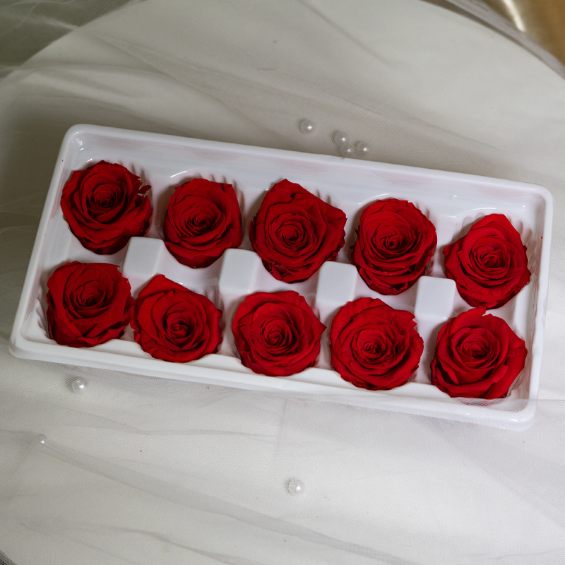 Flores Eternas de Yunnan, Grado B, 3-4 cm, 10 Piezas, Ramo Hecho a Mano al por Mayor, Flores Secas, Materiales para Manualidades, Cabezas de Rosa Eterna