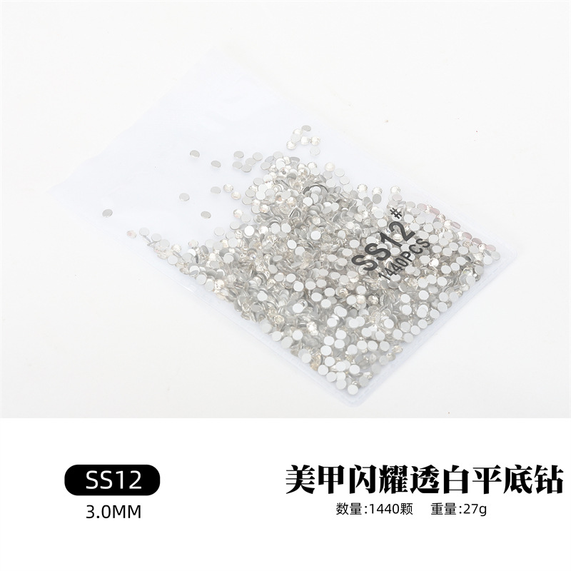 Accesorios de uñas diamante plano transparente AB diamante uñas taladro DIY decoraciones oro inferior plata inferior calidad rhinestone color mezclado diamante