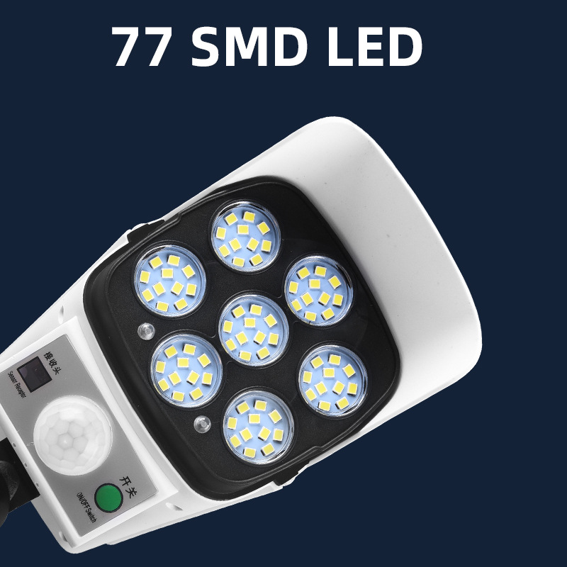 태양 LED 유도 벽 램프 시뮬레이션 카메라 램프 가짜 카메라 원격 제어 무선 모니터링 도둑 가로등