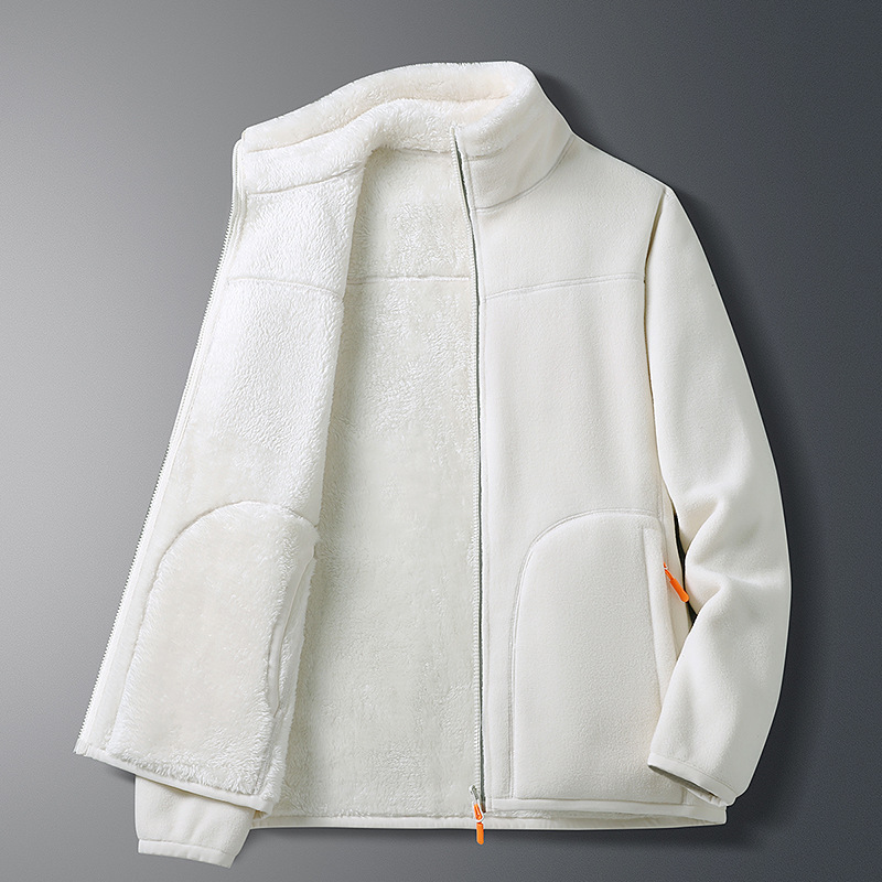 Chaqueta de lana para hombres y mujeres forrada de lana engrosada suéter de doble cara chaqueta de pareja de lana polar chaqueta de pareja de doble cara desgaste al por mayor