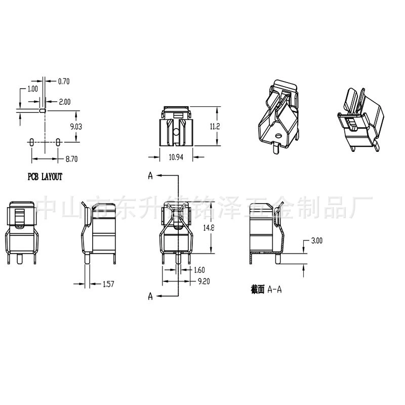 Универсальный горловая панель медный штепсель Универсальное отверстие сварки PCB аксессуар гнездо чехол фурнитура зажим