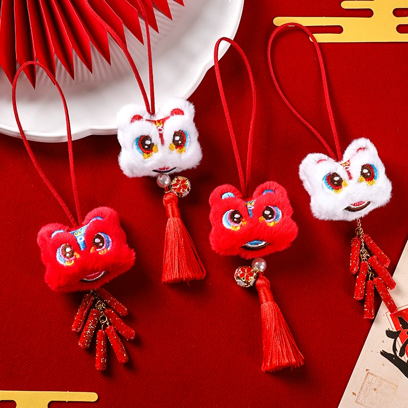 24 года новая одежда аксессуары китайский ветер пробуждает льва плюшевая сумка подвеска брошь брелок diy аксессуар материал