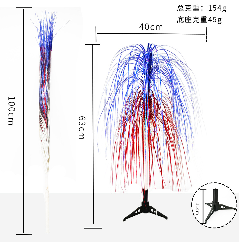 Nuevo Día de la Independencia de los Estados Unidos láser flash sequinilla decoración accesorios de fotografía Día Nacional papel láser de flores falsas