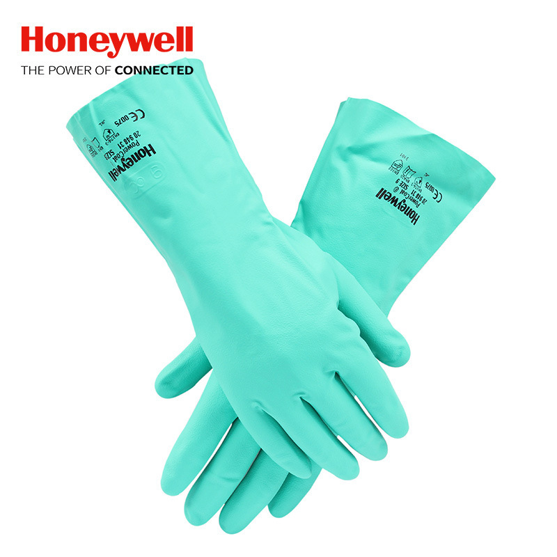 霍尼韦尔 2094831 丁腈耐油耐腐蚀防化手套 耐酸碱工业防护手套