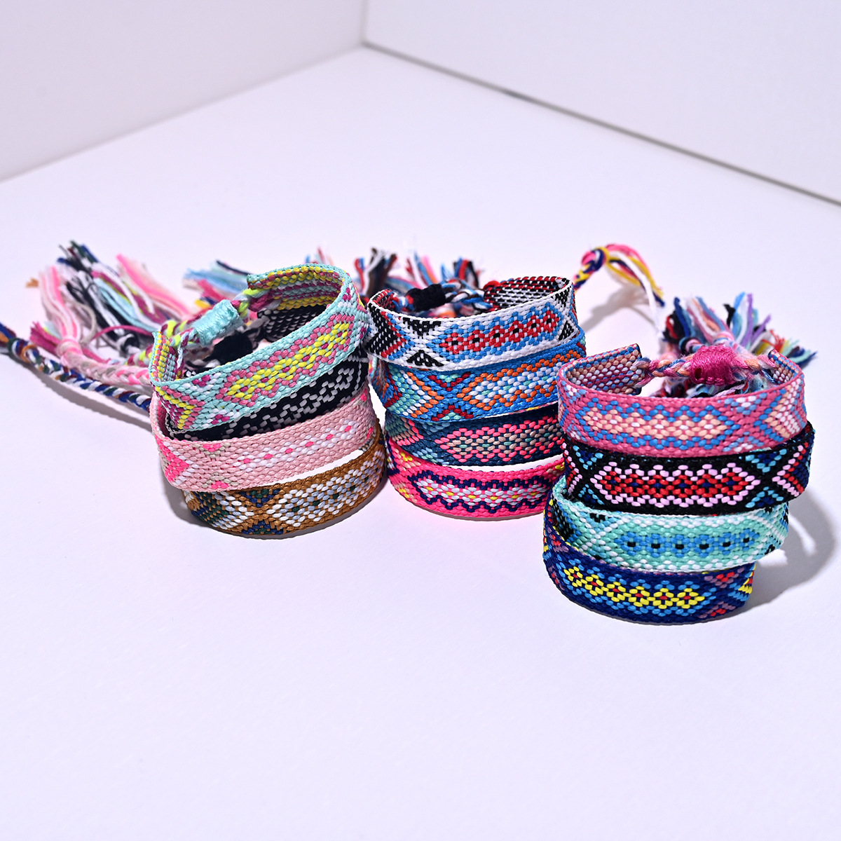 Ethnic Style Geometric rope Knitting Tassel Unisex Bracelets 1 Set