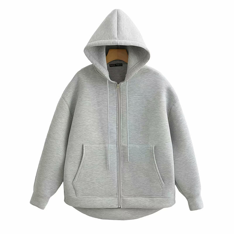 スポットヨーロッパとアメリカのクロスボーダー冬レトロスウェットシャツジッパートレーナーファッション長袖ストリートパーカー女性コート|undefined