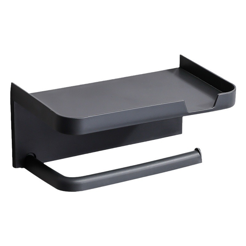 Soporte de tejido higiénico transfronterizo sin perforaciones creativo rollo de papel titular de teléfono móvil caja de pañuelos de baño montado en la pared titular de papel higiénico