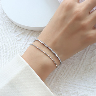 (Cross-border trading), small design brand bracelet with zircon stainless steel, jewelry, accessory, diamond encrusted
