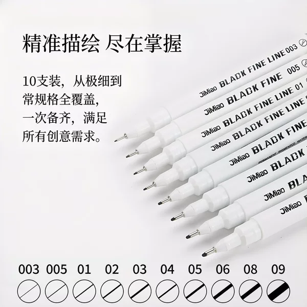 Cross-Border Best-Selling Needle-Tip Pen for Art, Hand-Drawn Pen for Comic Design, Brown Waterproof Quick-Dry Outlining Pen