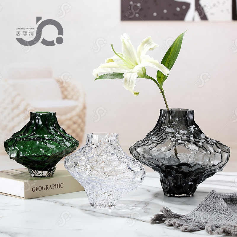 European-style creative Canyon glass vase home hydroponic living room decoration Lily Rose snow willow flowers desktop decoration