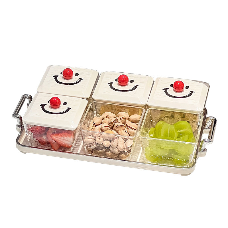 国境を越えた食品収納ケースネット赤高颜値蓋付き間食ドライフルーツ箱客間果物収納ケーストレイ付き|undefined