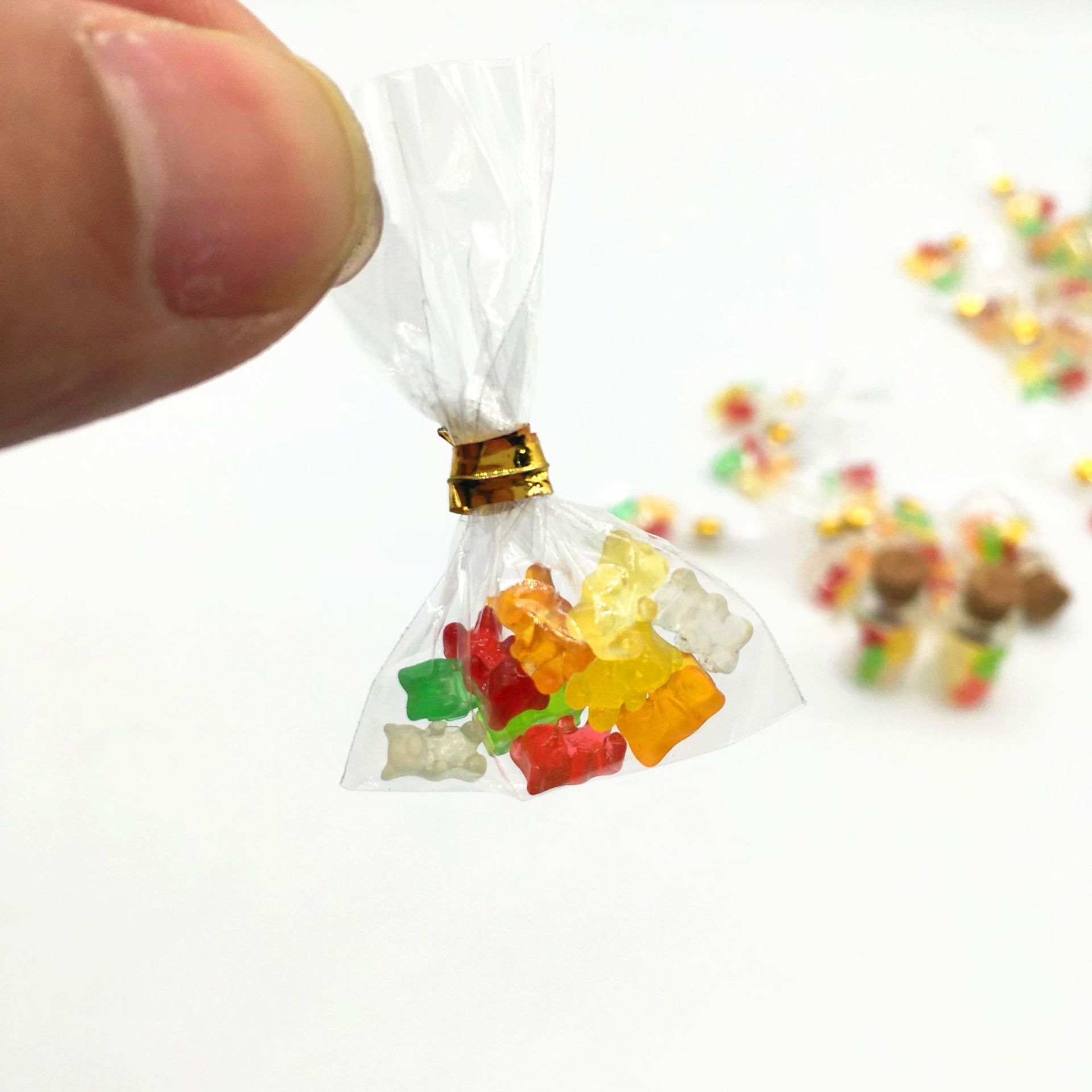 Casa de muñecas Dollhouse oso mini caramelo enlatado bolsa miniatura comida jugar escena modelo ob11 Accesorios