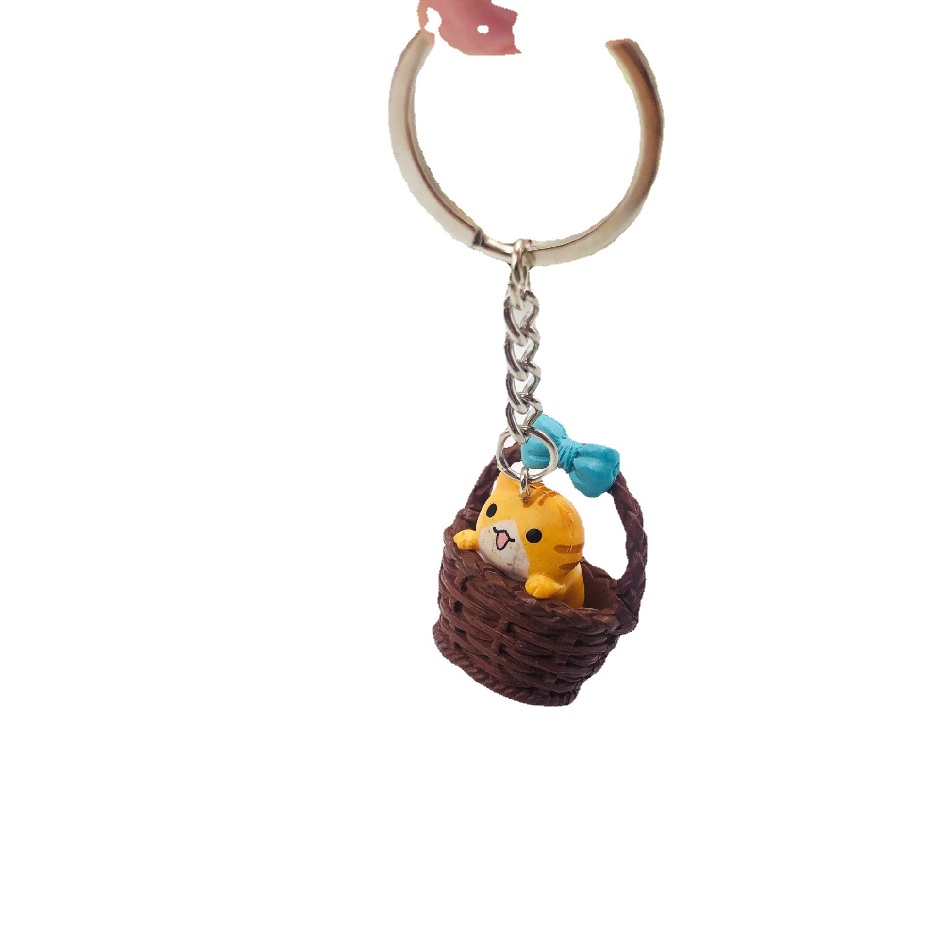 Venta caliente personalizado lindo cesta gato cerdo llavero bolsa ropa lindo gato artesanía pequeño regalo transfronterizo mercancías