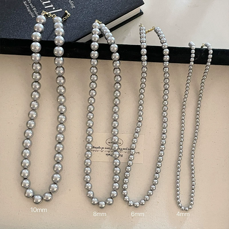 Necklace from pearl, sweater, accessory, light luxury style
