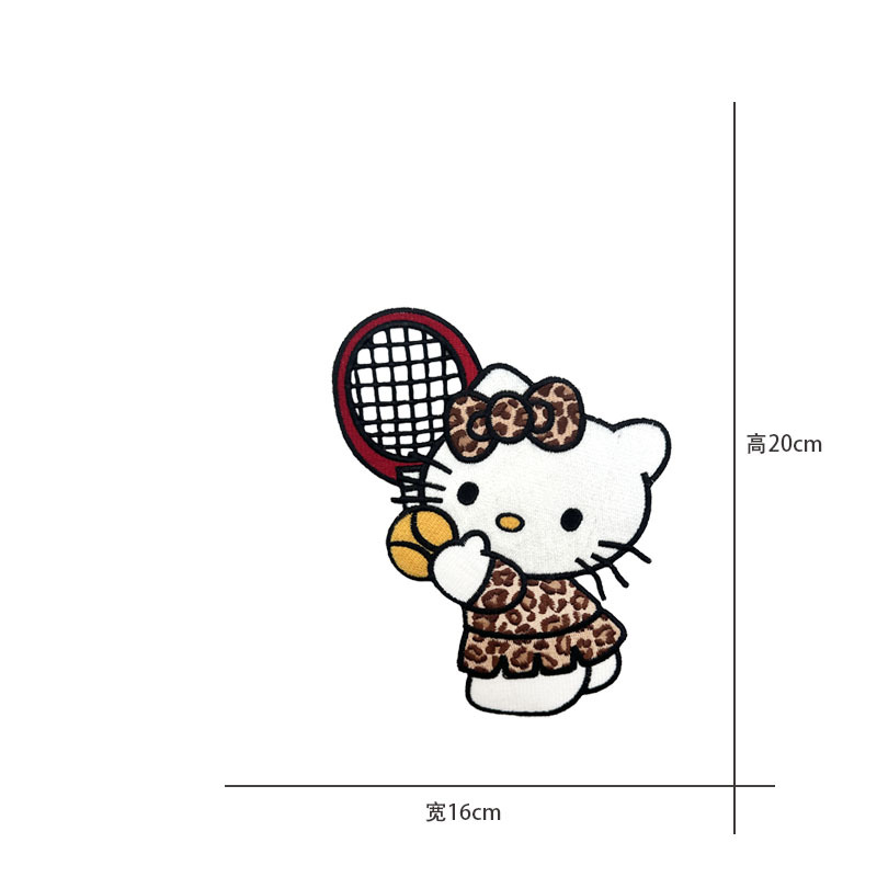 Cartoon al por mayor bordado por computadora kt pegatinas de tela de gato Sanliogou diy pegatinas de parche tejido cesta de ropa adorno accesorios pegatinas