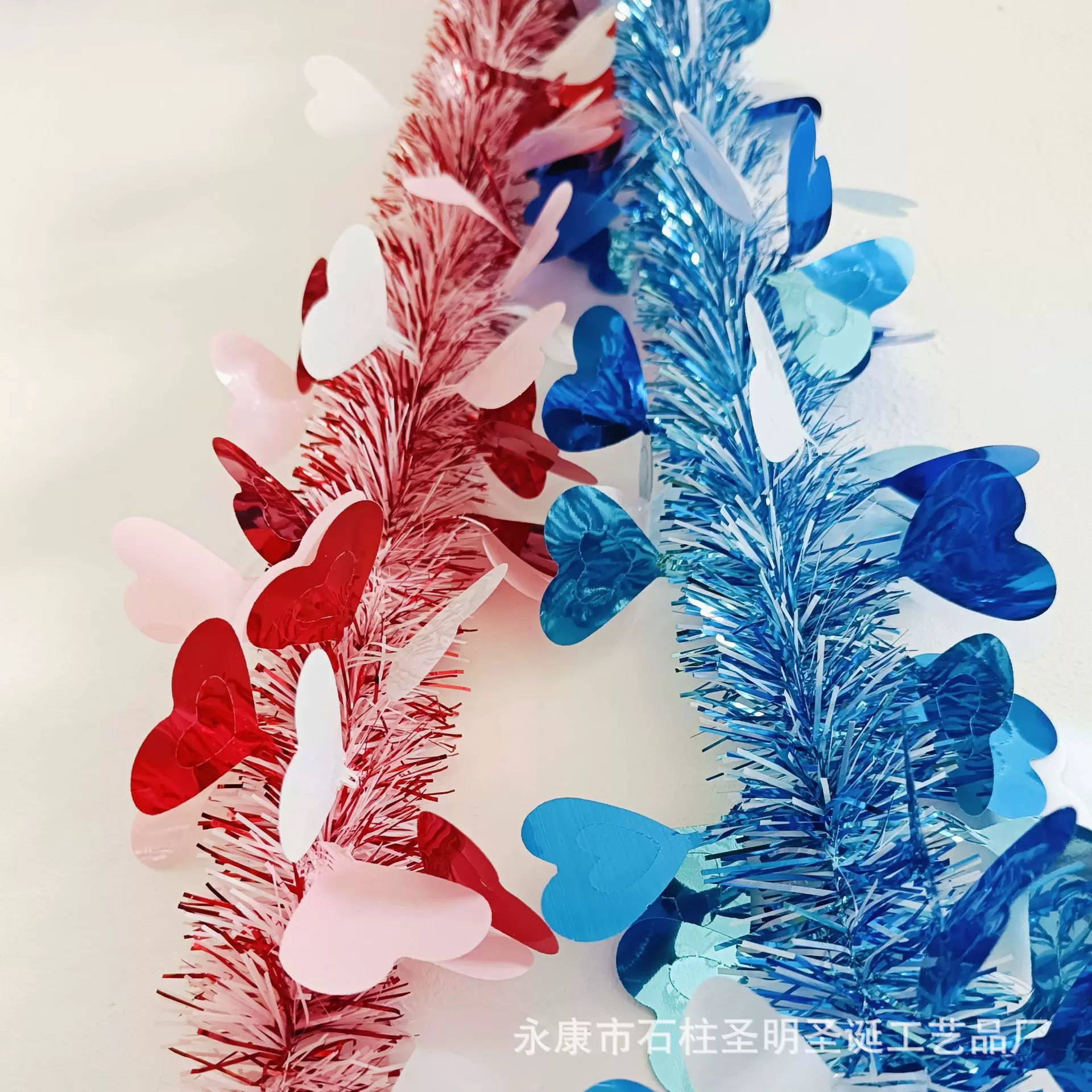 情人节装饰爱心彩条求婚表白浪漫氛围场景布置店铺装饰拉花彩带