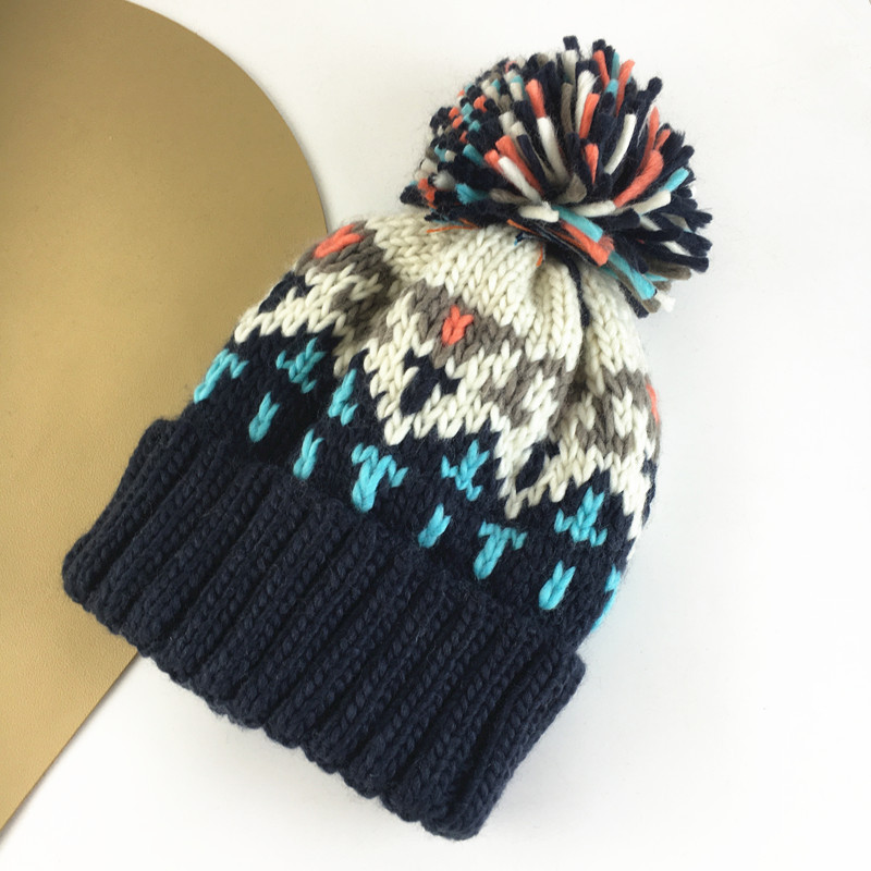 Unisex Cute colorful woolen hat for women autumn and winter warm earmuffs curled edge knitted hat earmuffs pullover cap_voghion.com