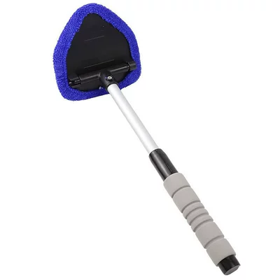 Car Windshield Cleaning Brush, Defogging Window Wiper, Car Window Cleaning Tool, Telescopic Aluminum Rod Car Window Brush (Car cleaning tools) - type-b-sponge-handle-1-blue-cloth-cover