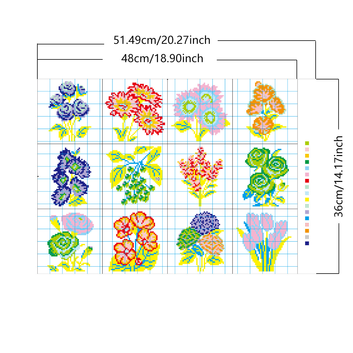 Transfronterizo caliente amazon inglés flores de bordado cruzado 12 piezas set de pequeñas piezas lindas novato bordado cruzado image 5