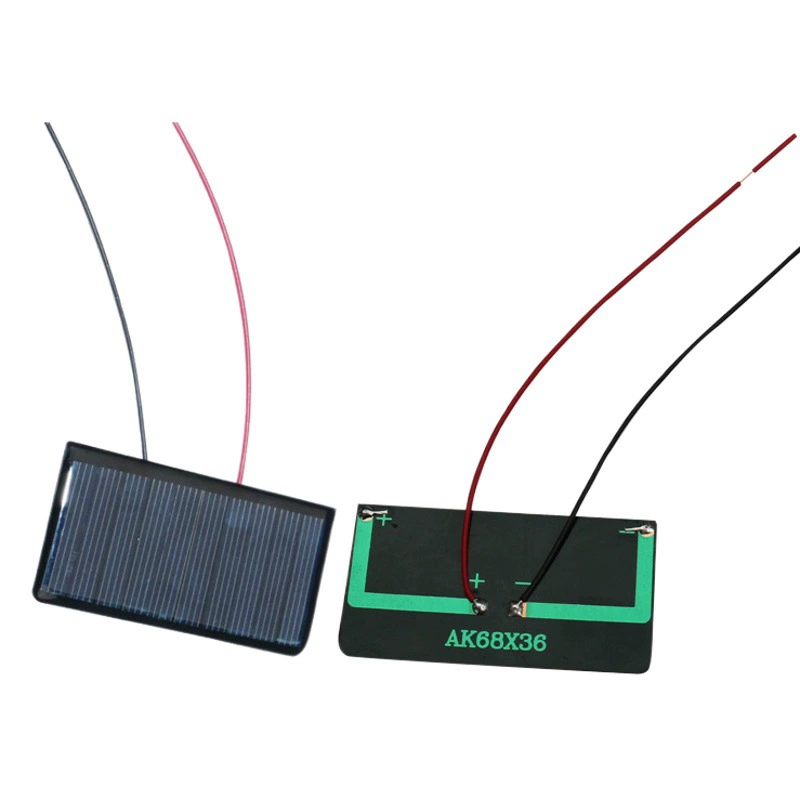 Солнечная панель эпоксидная пластина 68*36 5V 60ma фотоэлектрическая плата в сборе с проволокой DIY электрогенерирующая плата оптом