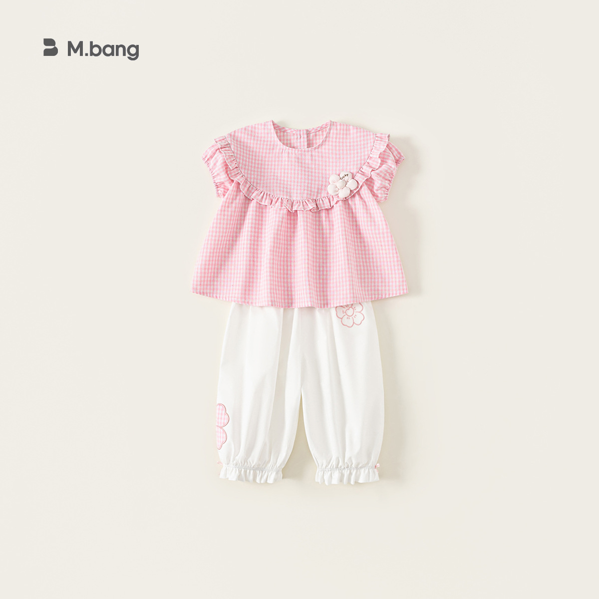 Yoobao ropa infantil niñas set de verano bebé camisa de muñeca de manga corta a cuadros pantalones casuales de dos piezas set de ropa de verano infantil