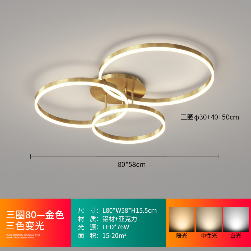 リビングライト天井灯北欧きわめてシンプルな円形寝室灯LED照明器具現代シンプルな大気リビングメインライト|undefined