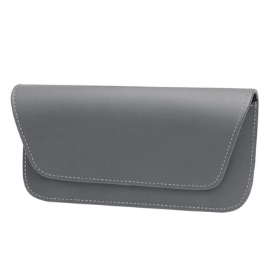 Car Glasses Case Leather Car Glasses Clip/Bill Clip - calming-gray