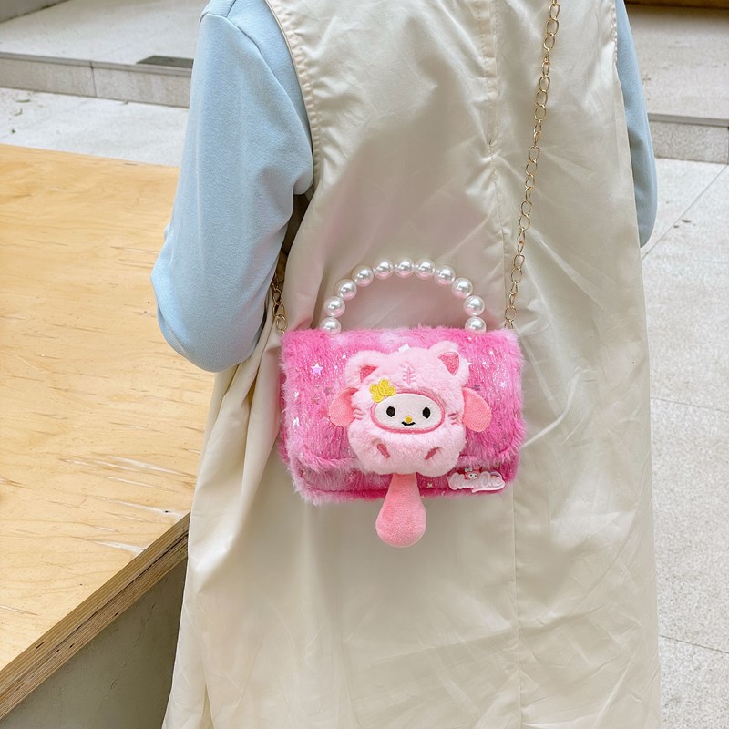 Otoño y invierno nuevos bolsos para niños niñas princesas de moda bolsos de peluche de hombro