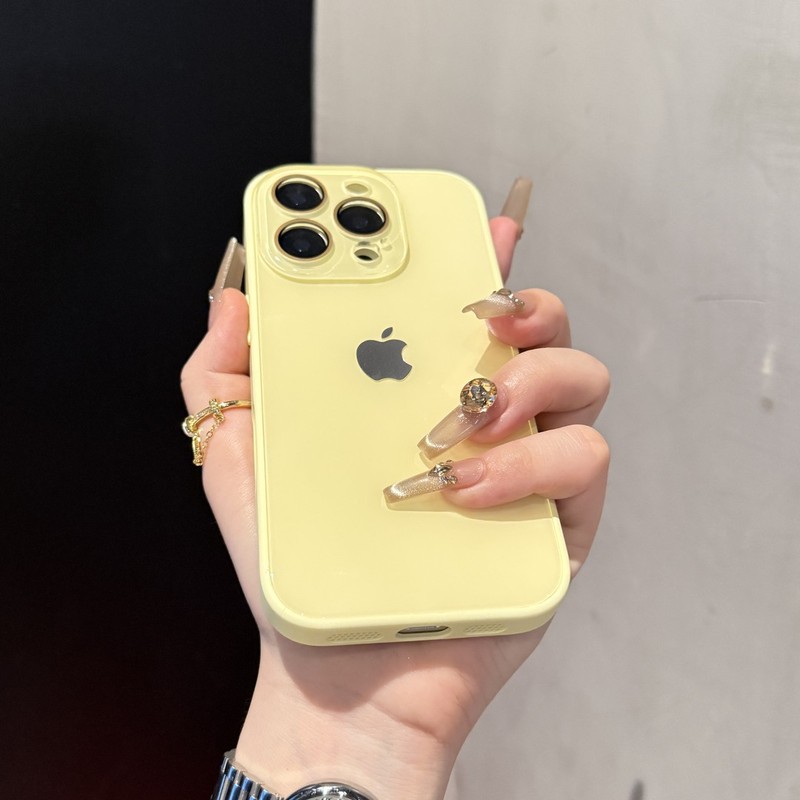 冰感马卡龙大视窗适用iPhone16手机壳15纯色14情侣13新款12带标版|undefined