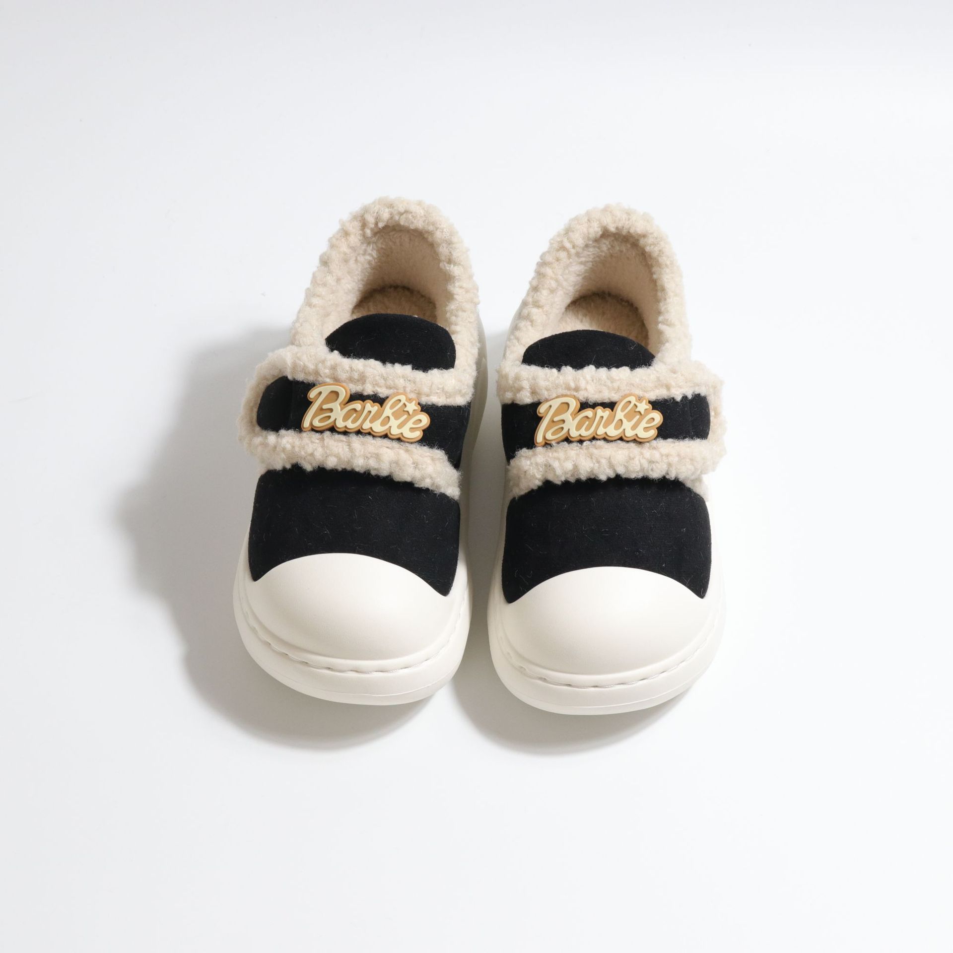 2025 nuevo estilo anti-patada puntera más zapatillas de terciopelo modelos de otoño e invierno para mujer zapatos de algodón con velcro cálidos casuales