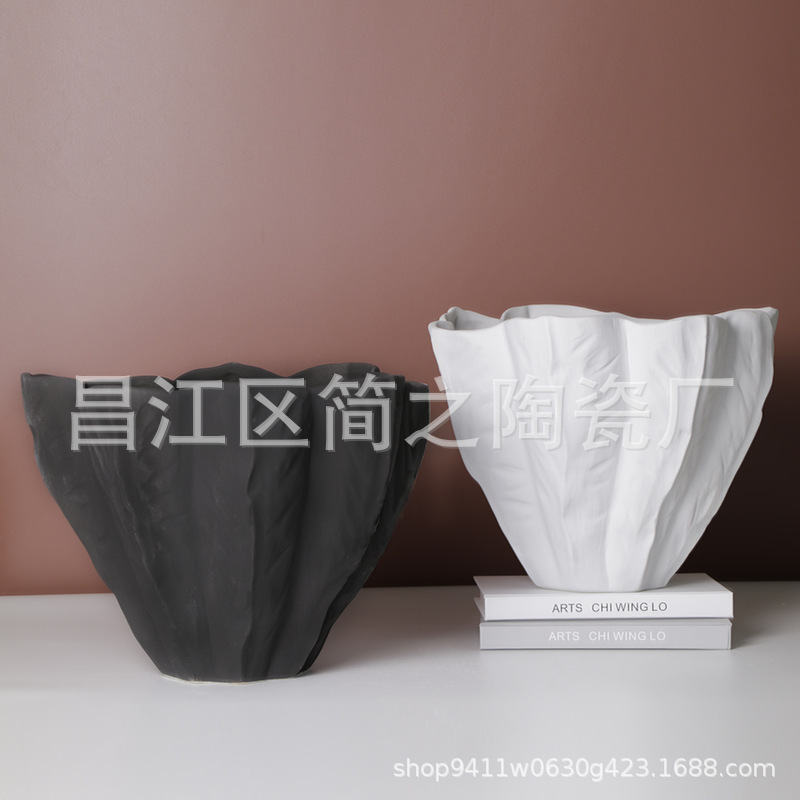 Simplicity modern ceramics Flower pot vase Floral organ Home Furnishing ornament a living room table tea table Storage Decoration