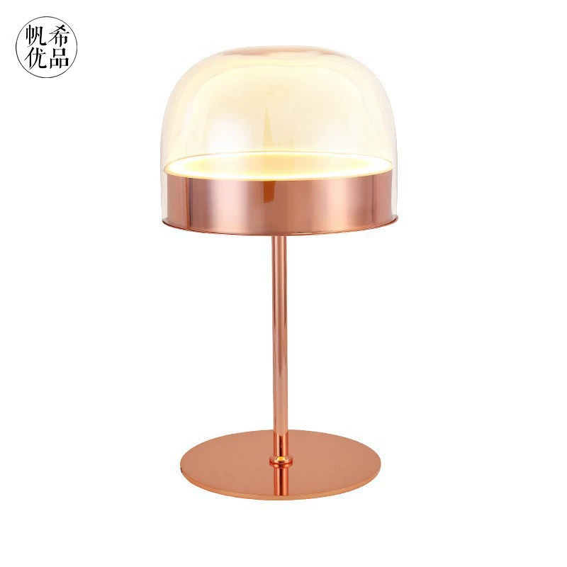 Glass table lamp — Scandinavian modern bedside lamp, warm light, button switch, multiple sizes