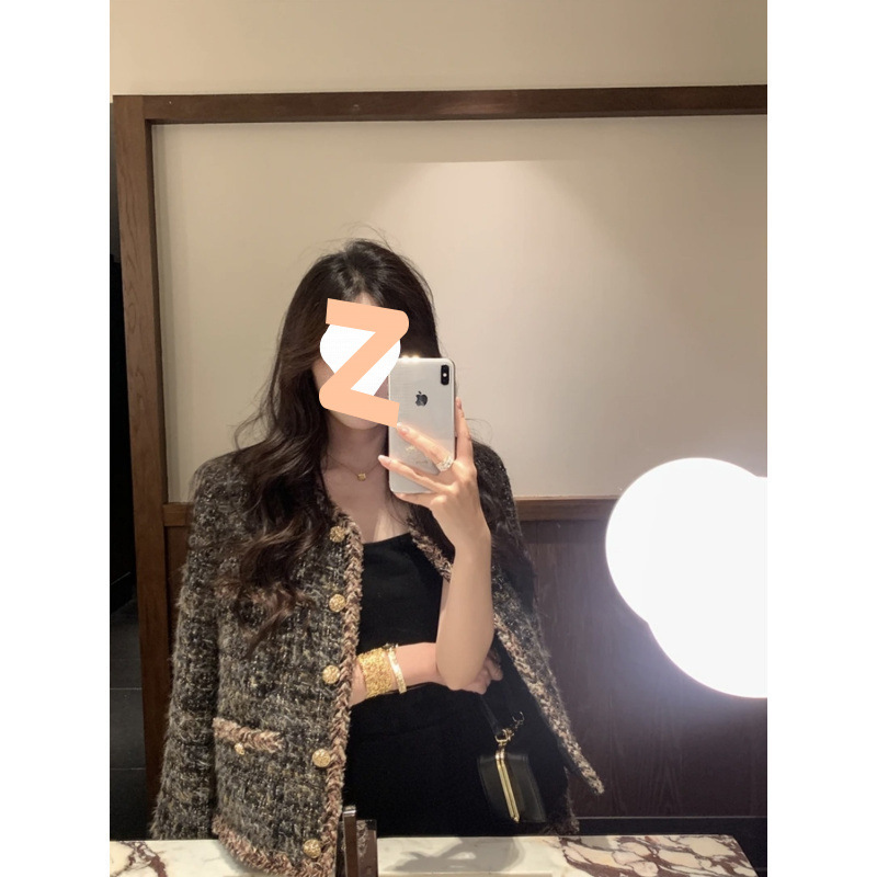 2025 Socialite Woven Tweed Jacket Autumn Spring New Fashion Short Tweed Elegant Top