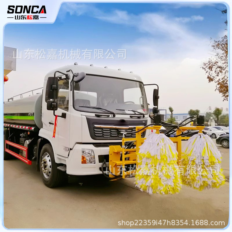 Máquina de limpieza de valla de protección de venta directa de doble cepillo desmontable para vehículo de limpieza automática montado en el vehículo