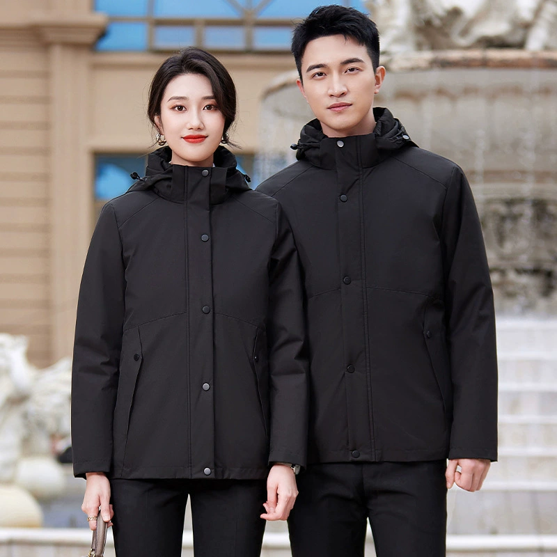 Профессиональная Мужская и женская одинаковая пуховая одежда с хлопковой подкладкой, утолщенная рабочая одежда средней длины 4S магазин продаж рабочей одежды пальто с хлопковой подкладкой