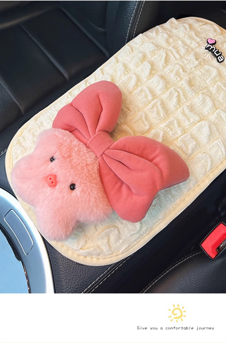 Car armrest box pad creative cartoon cute doll hand gloves central decoration car interior accessories decoration women