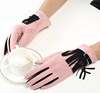 Fashionable fleece keep warm demi-season gloves with tassels, windproof street set