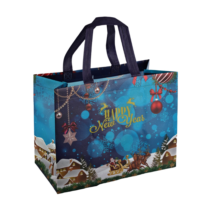 Bolso no tejido de Navidad bolso de mano logotipo personalizado gran película de dibujos animados transfronterizos alta sensación bolsa de embalaje de regalo