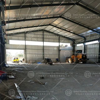 菲律宾钢结构仓库建筑 Q235钢结构厂房库房 停车场工程设计安装