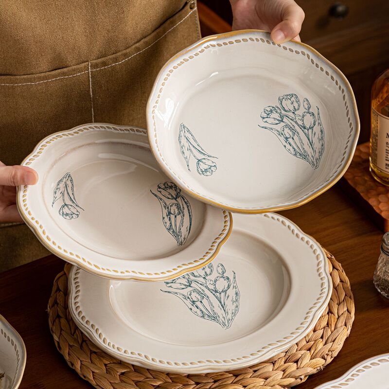 French Retro Tableware Plates, Household Dishes, 2025 New Dishes, Moving to New Home, Bowls, Bowls and Plates, Combination Dinner Plates
