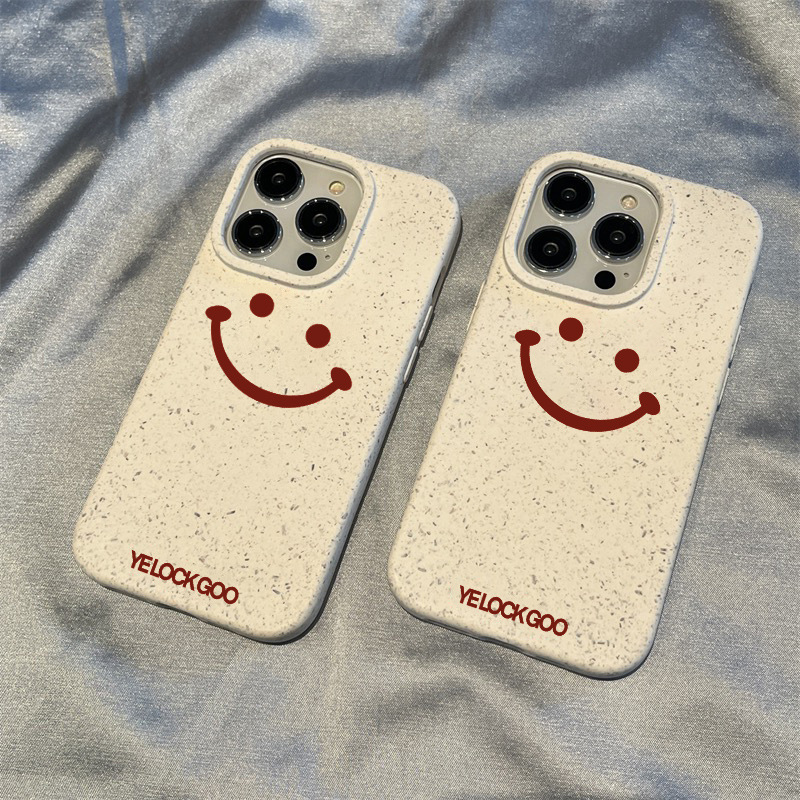 Instagram minimalist and niche smiling face suitable for Apple 11 phone case, ihone 13 anti drop 14 promax, high-end_voghion.com