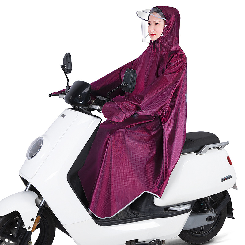 Impermeable batería eléctrica motocicleta con mangas solo nuevo engrosada hombres y mujeres montando largo cuerpo completo impermeable poncho