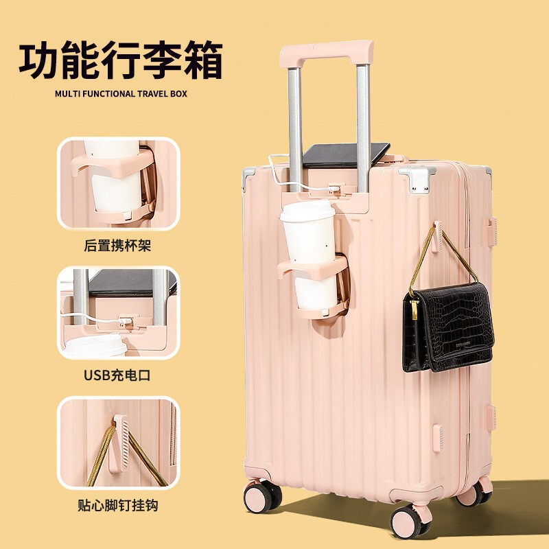 Luggage Suitcase 20inch Carry-On Trolley Case with Universal Wheels for Women 24inch Male Student 26inch Password Lock Suitcase Travel Suitcase Leather Suitcase