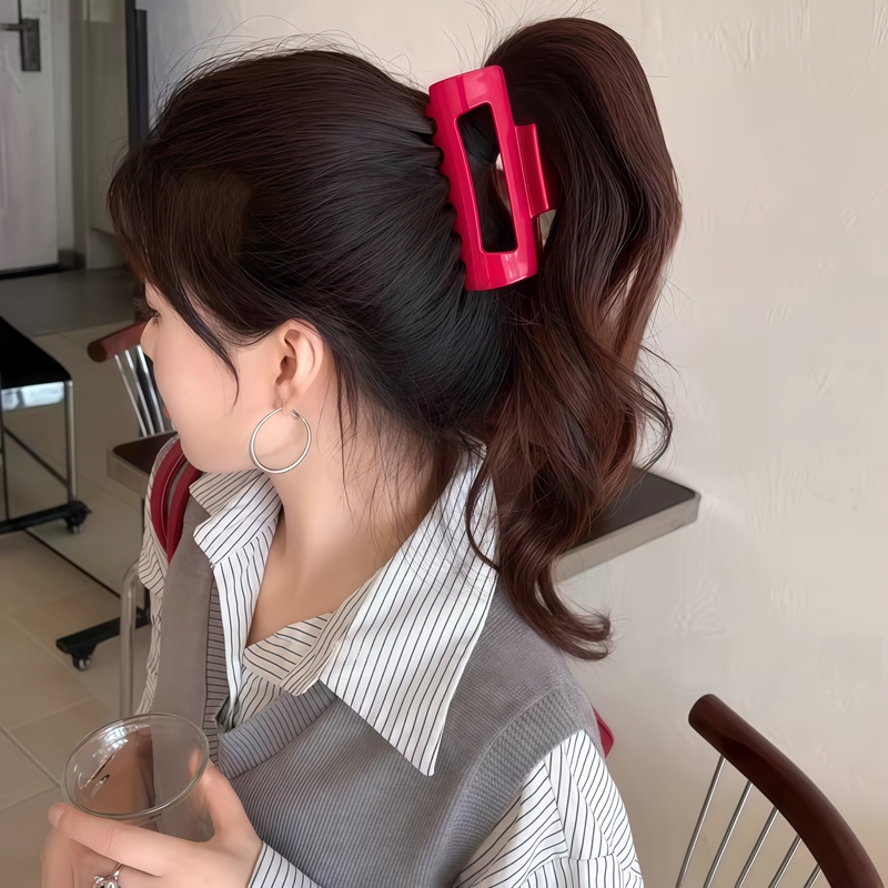 网红硅胶鲨鱼夹头发抓夹女高级感2025新款发夹后脑勺大号夹子头饰|undefined