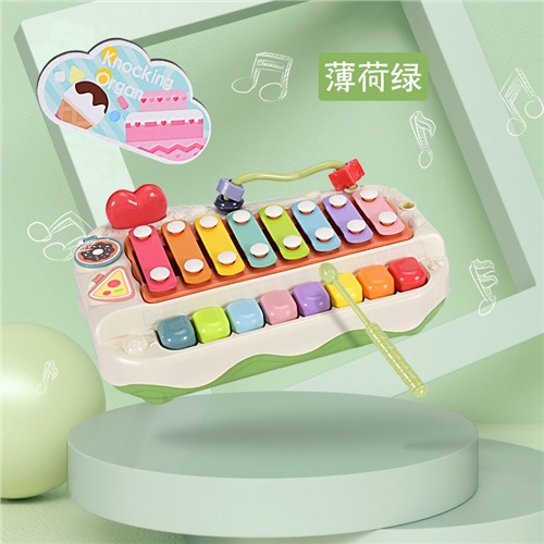 【Dropshipping】Children's Fun Cake Knock Knock Piano Baby Piano Knocking Musical Instrument Two-in-One Eight-Tone Piano