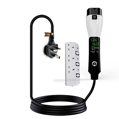 On-Board Charging Gun 16A Household | Elektrikli avtomobil şarj stansiyaları - 13a-british-plug-type2-gun-charging-and-discharging-all-in-one-5m-plug-strip-bag