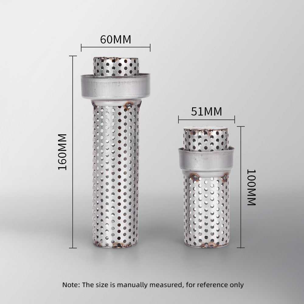 Motorcycle exhaust pipe muffler universal O-shaped mesh muffler high temperature porous back pressure muffler noise reduction