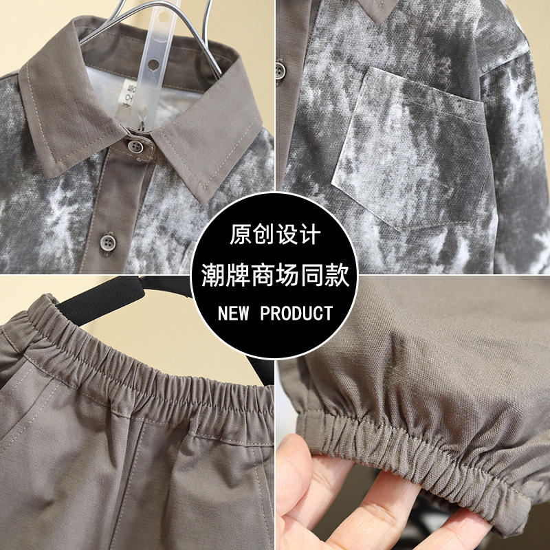 7104 Camisa de primavera para niños Traje de primavera y otoño Camisa coreana para niños de moda 2025 Chaqueta nueva ropa de bebé