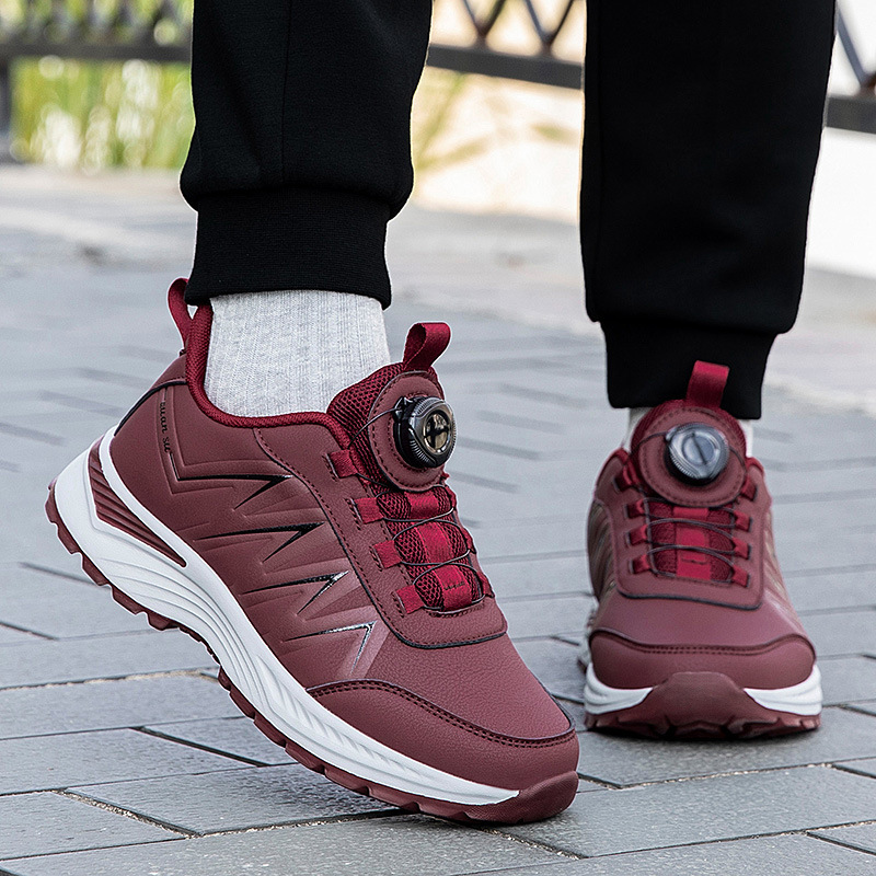 2025 Autumn and Winter Middle-Aged and Elderly Rotary Buckle Walking Shoes Trendy Leather Thick-Soled Casual Sports Shoes for Middle-Aged and Elderly Wholesale 2025 Autumn and Winter Middle-Aged and Elderly Rotary Buckle Walking Shoes Trendy Leather Thick-Soled Casual Sports Shoes for Middle-Aged and Elderly Wholesale